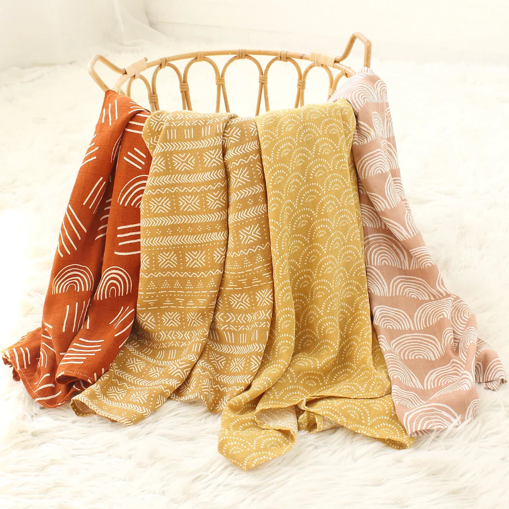 Neutral Pattern & Colour Muslin Blanket