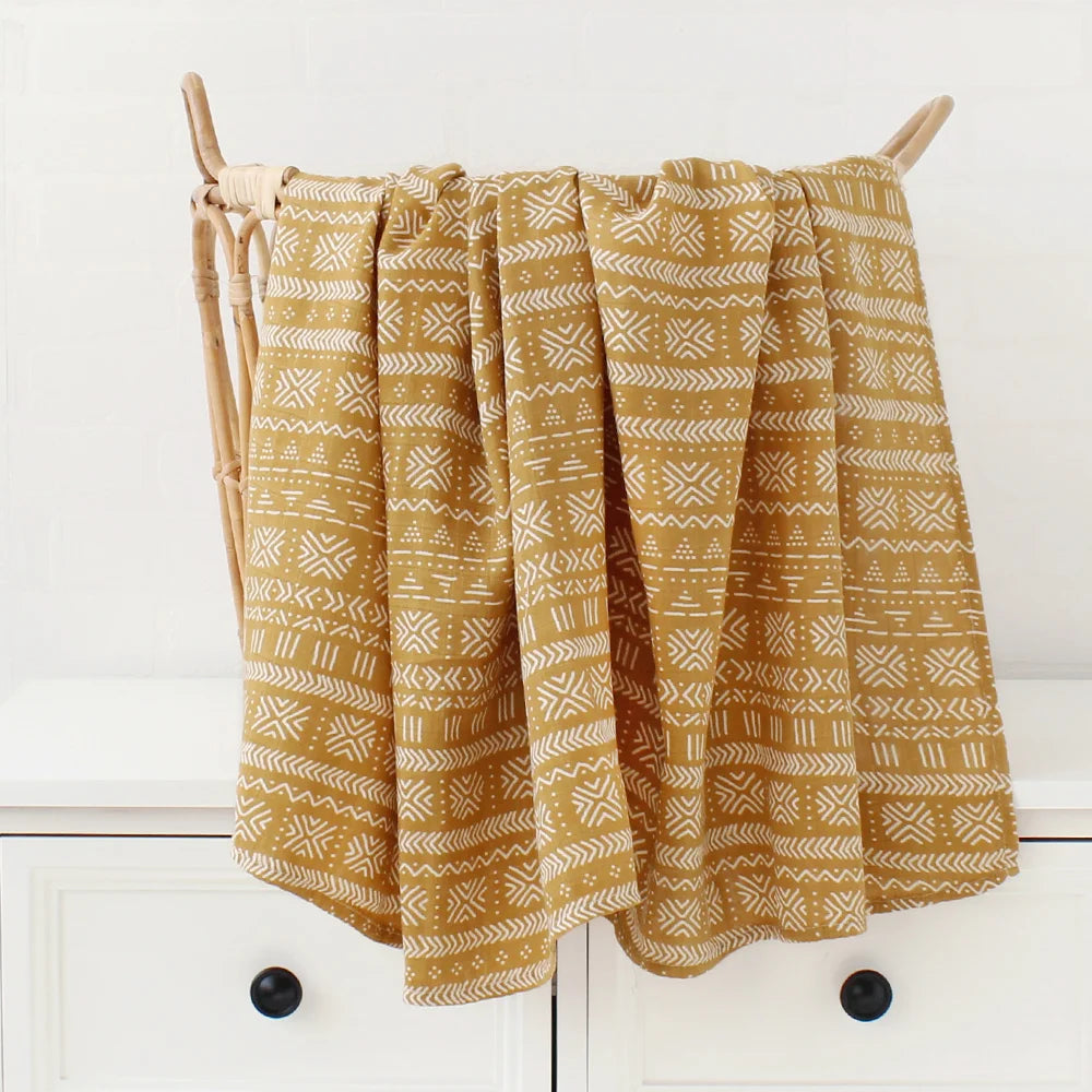 Neutral Pattern & Colour Muslin Blanket