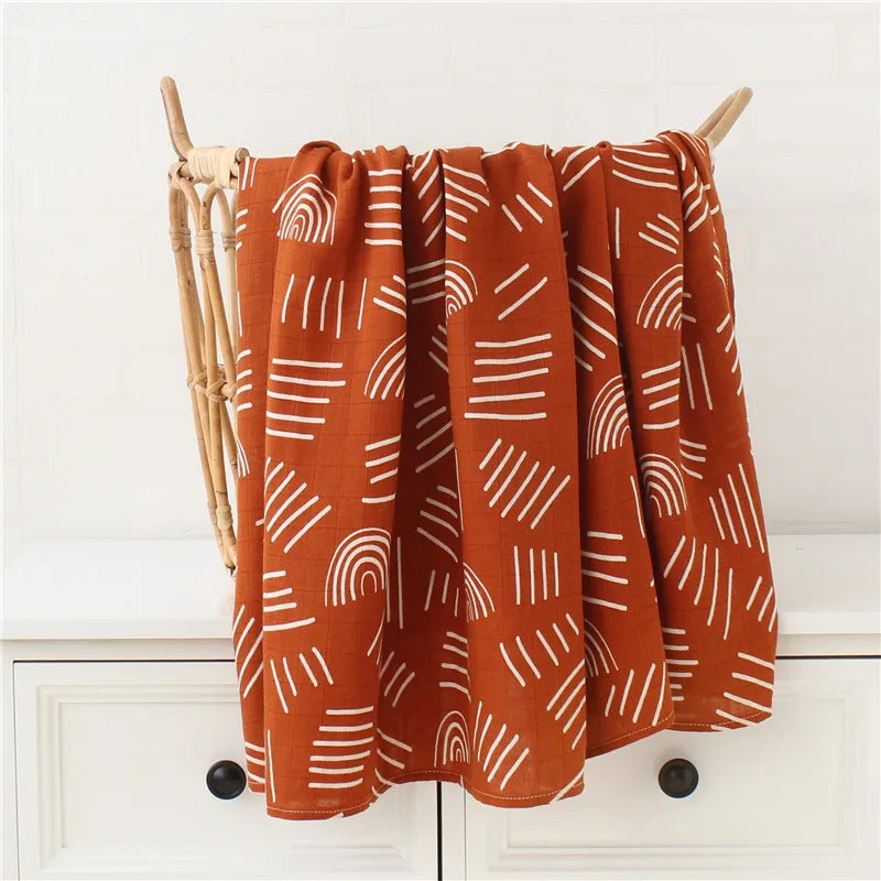 Neutral Pattern & Colour Muslin Blanket