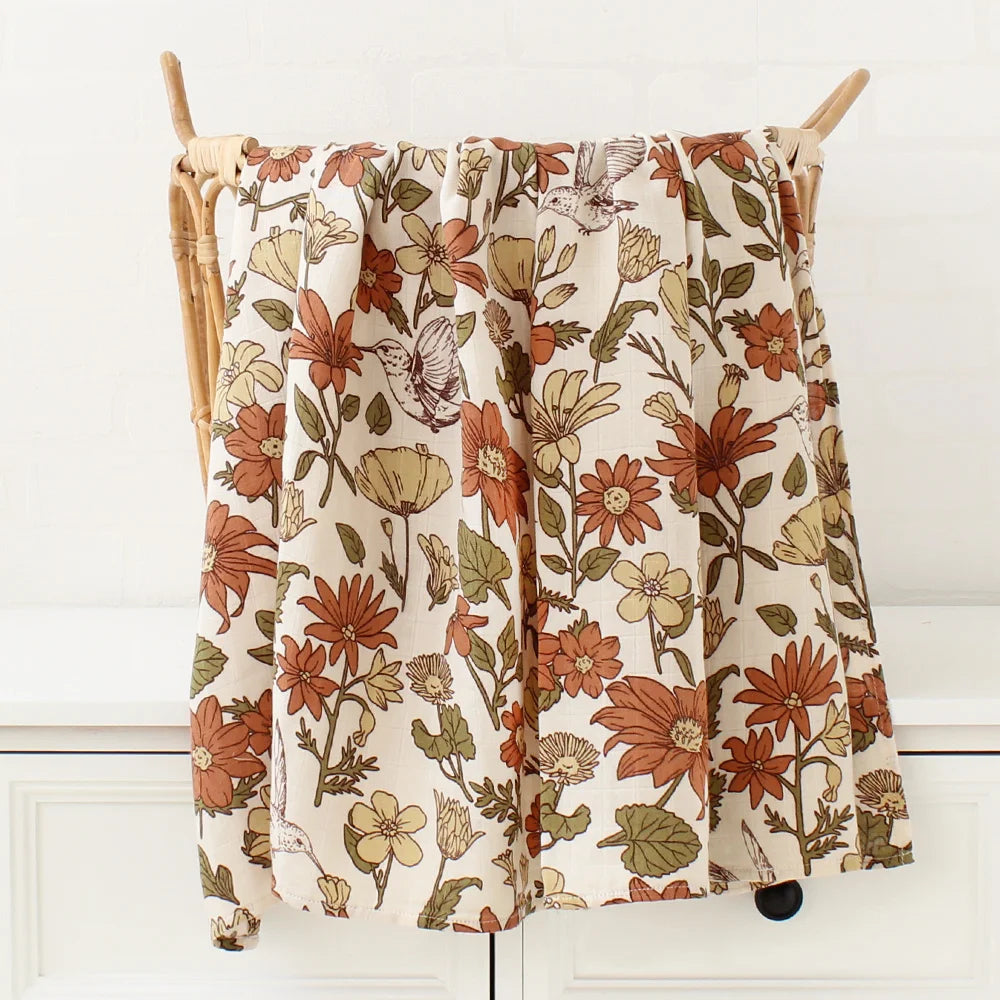 Neutral Pattern & Colour Muslin Blanket