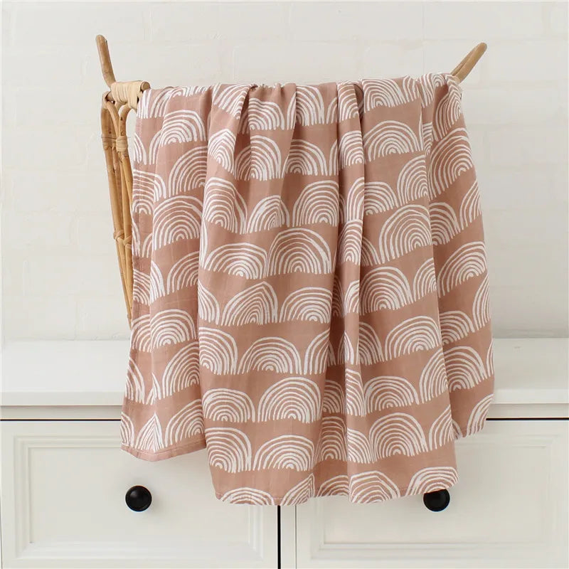 Neutral Pattern & Colour Muslin Blanket