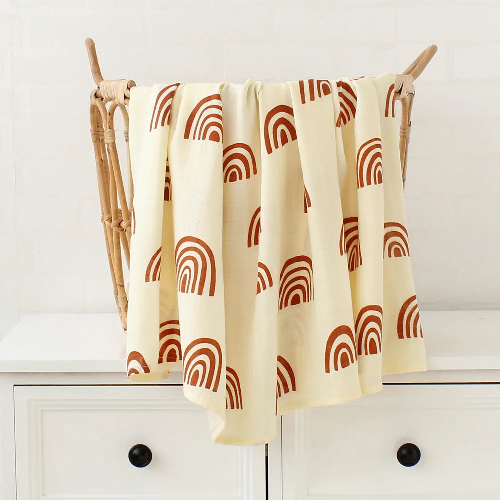 Neutral Pattern & Colour Muslin Blanket