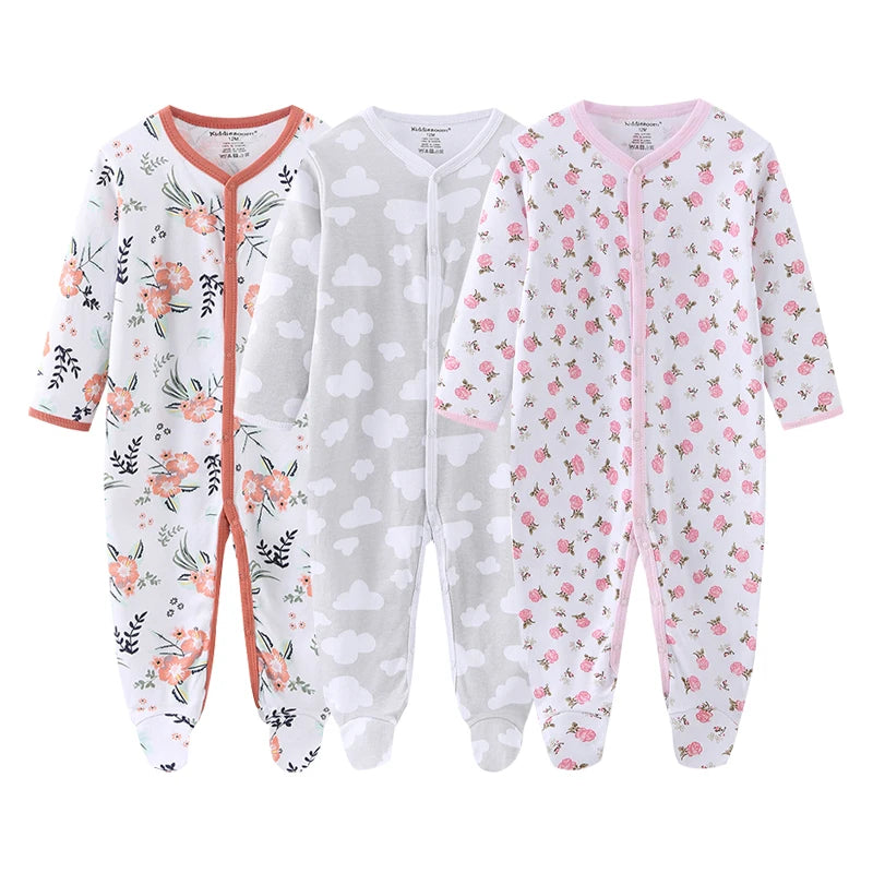 3pcs 100% Cotton Rompers