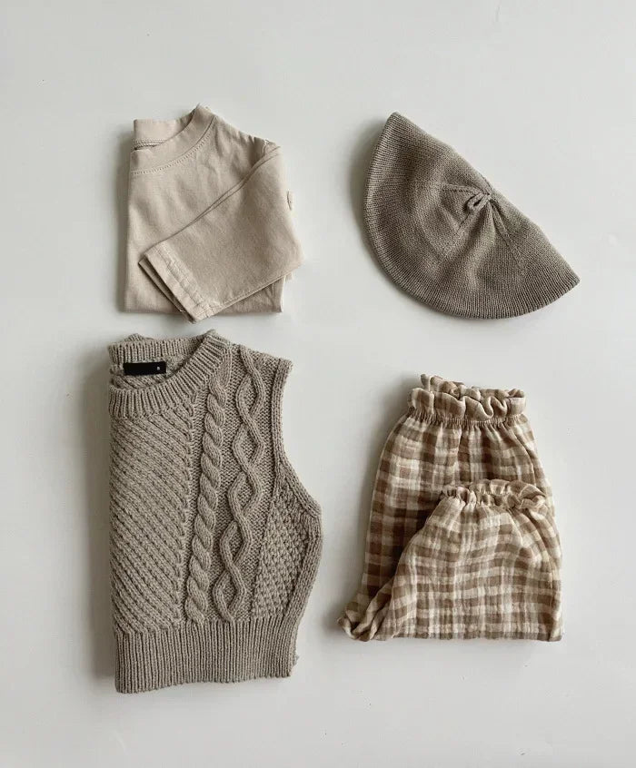 Neutral Print Organic Cotton Linen Baby & Toddler Pants