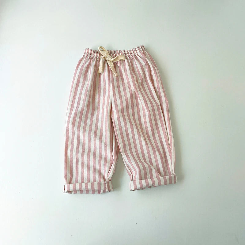 Vintage Linen Cotton Stripe Pants