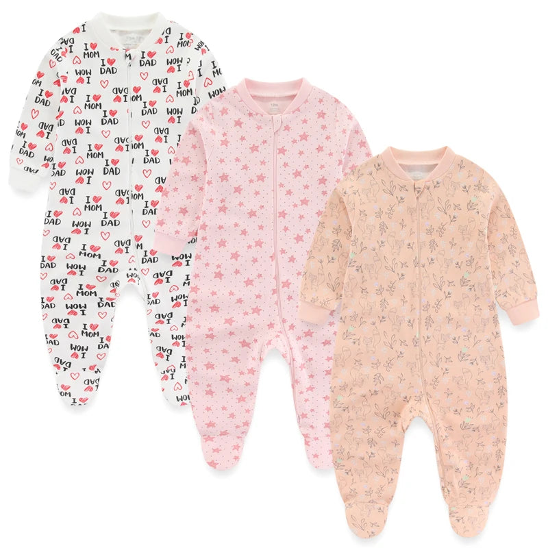 3pcs 100% Cotton Rompers