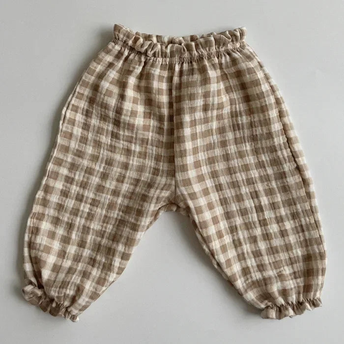 Neutral Print Organic Cotton Linen Baby & Toddler Pants