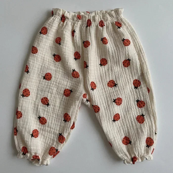 Neutral Print Organic Cotton Linen Baby & Toddler Pants