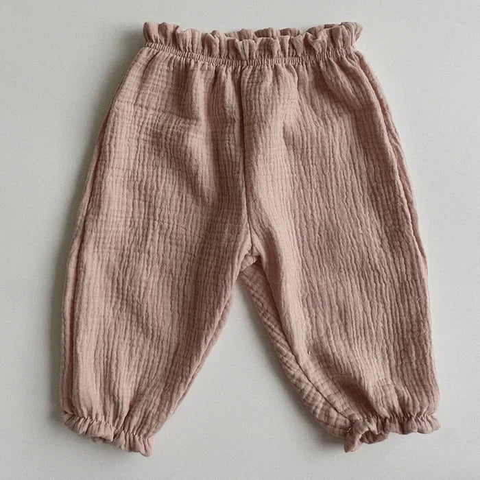 Neutral Print Organic Cotton Linen Baby & Toddler Pants