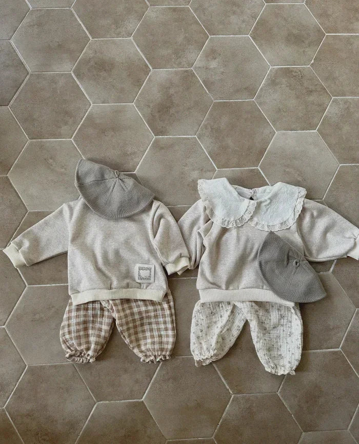 Neutral Print Organic Cotton Linen Baby & Toddler Pants