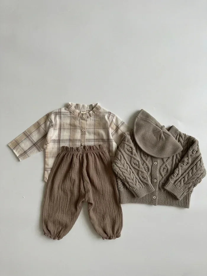 Neutral Print Organic Cotton Linen Baby & Toddler Pants