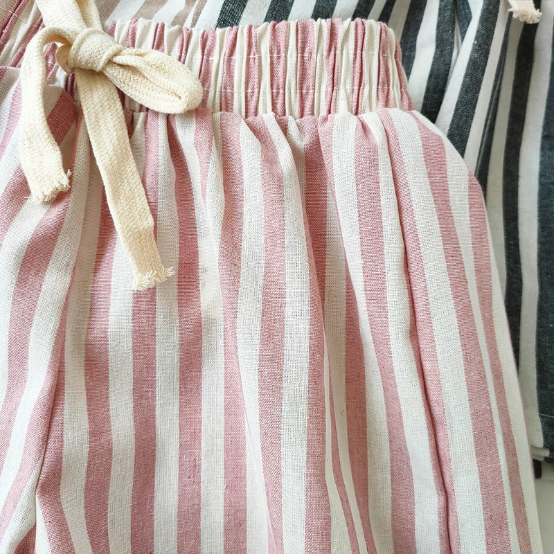 Vintage Linen Cotton Stripe Pants