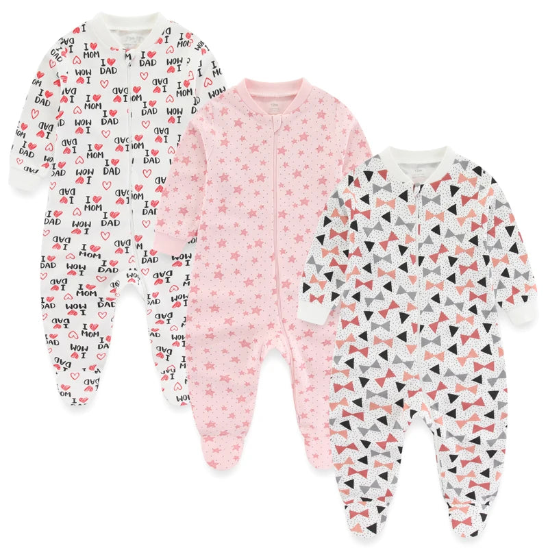 3pcs 100% Cotton Rompers