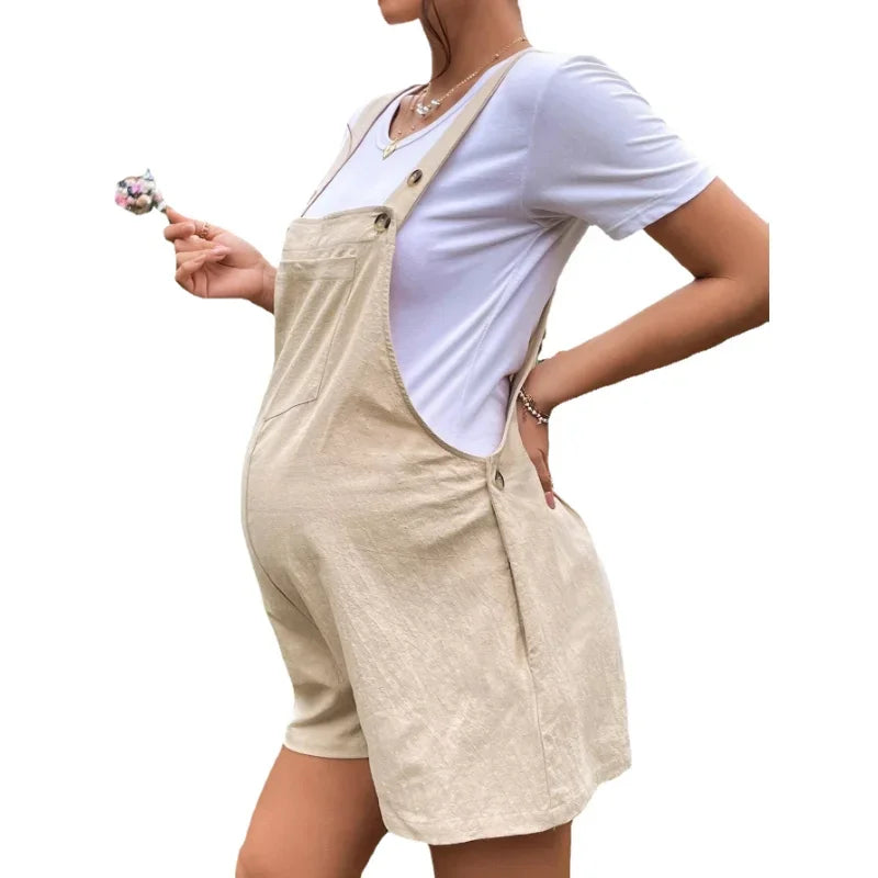 Linen Maternity Jumpsuit