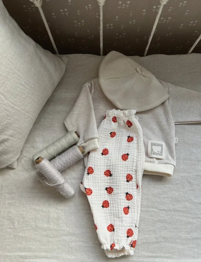 Neutral Print Organic Cotton Linen Baby & Toddler Pants