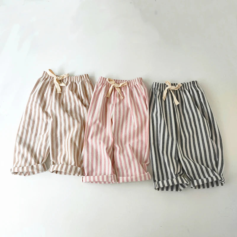 Vintage Linen Cotton Stripe Pants