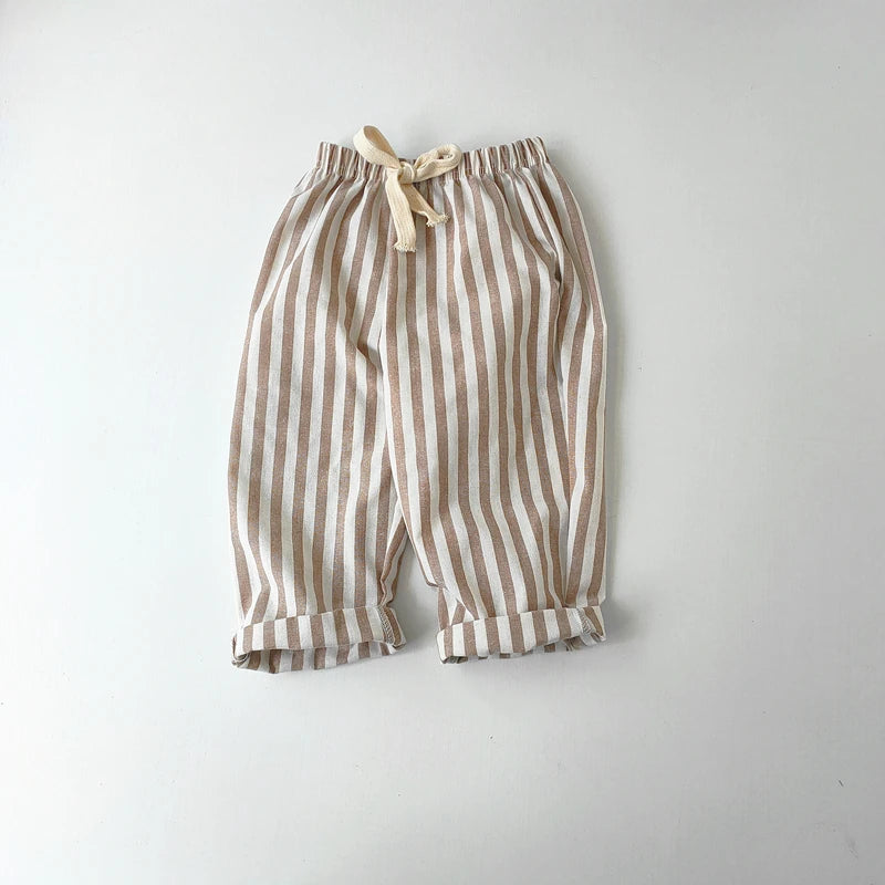 Vintage Linen Cotton Stripe Pants