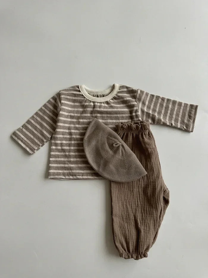 Neutral Print Organic Cotton Linen Baby & Toddler Pants