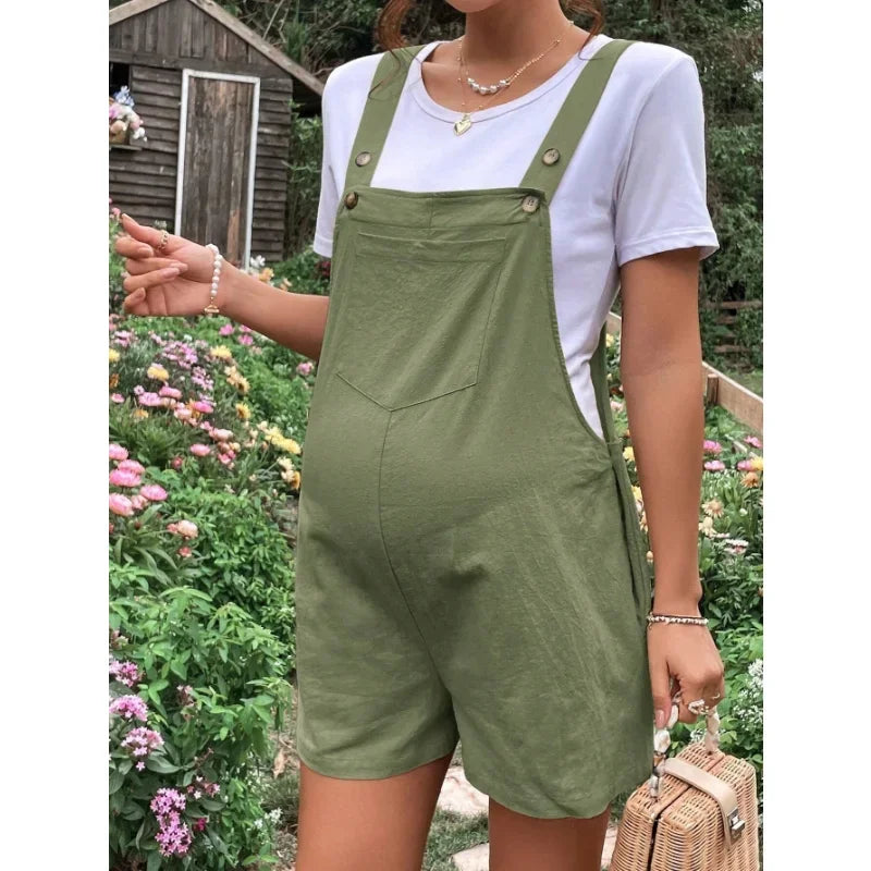 Linen Maternity Jumpsuit