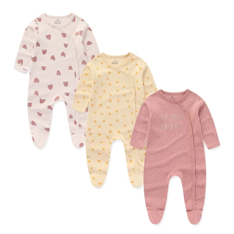 3pcs 100% Cotton Rompers