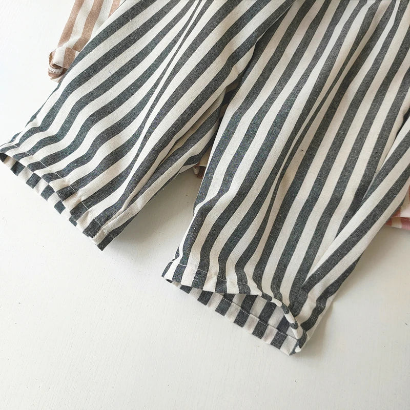 Vintage Linen Cotton Stripe Pants