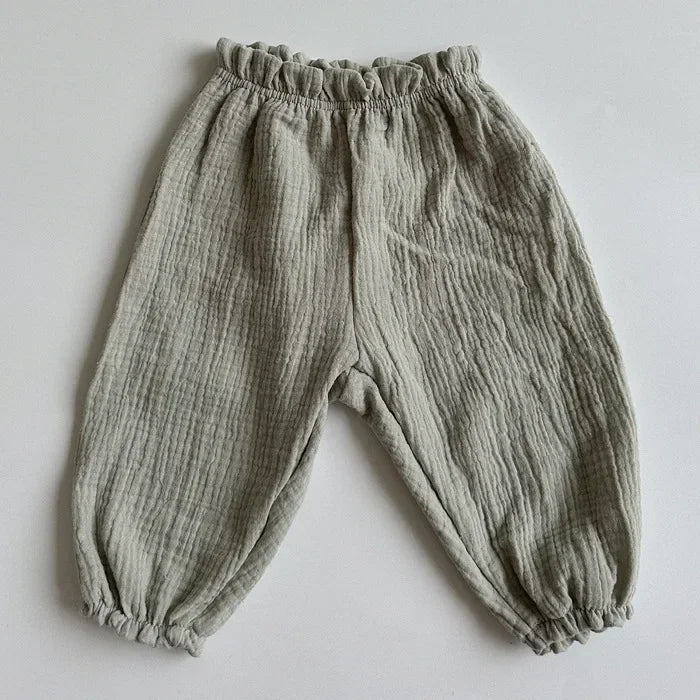 Neutral Print Organic Cotton Linen Baby & Toddler Pants